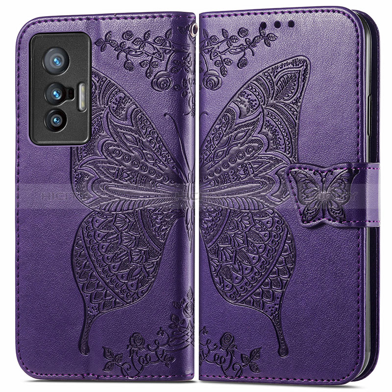 Funda de Cuero Cartera con Soporte Mariposa Carcasa para Vivo X70 5G