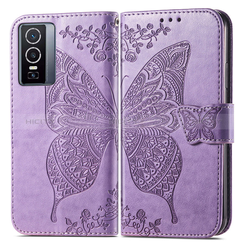 Funda de Cuero Cartera con Soporte Mariposa Carcasa para Vivo Y76 5G