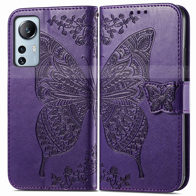 Funda de Cuero Cartera con Soporte Mariposa Carcasa para Xiaomi Mi 12S Pro 5G