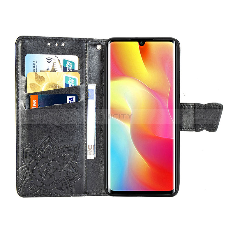 Funda de Cuero Cartera con Soporte Mariposa Carcasa para Xiaomi Mi Note 10 Lite