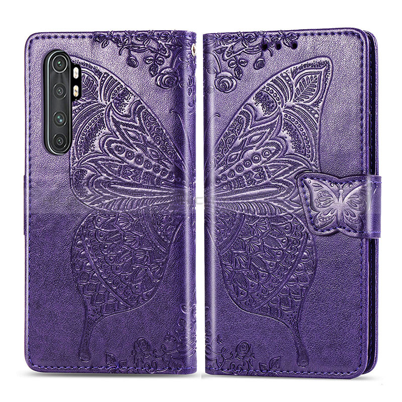 Funda de Cuero Cartera con Soporte Mariposa Carcasa para Xiaomi Mi Note 10 Lite