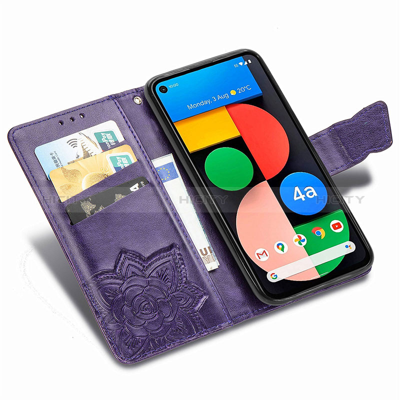 Funda de Cuero Cartera con Soporte Mariposa Carcasa S01D para Google Pixel 5