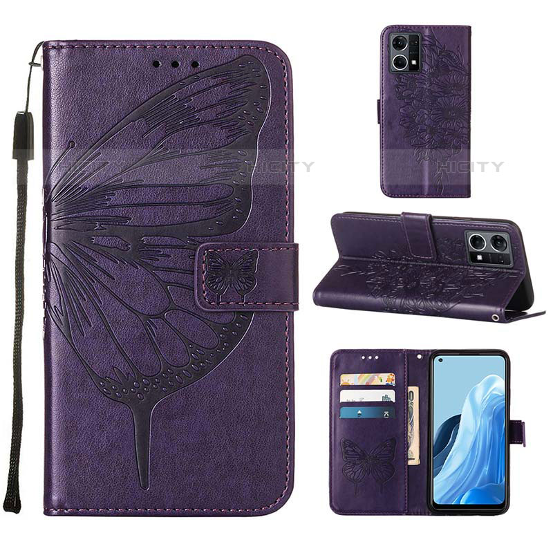 Funda de Cuero Cartera con Soporte Mariposa Carcasa Y01B para Oppo F21 Pro 4G