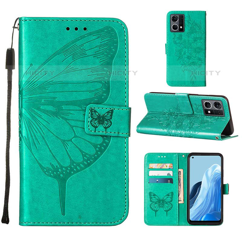 Funda de Cuero Cartera con Soporte Mariposa Carcasa Y01B para Oppo F21 Pro 4G