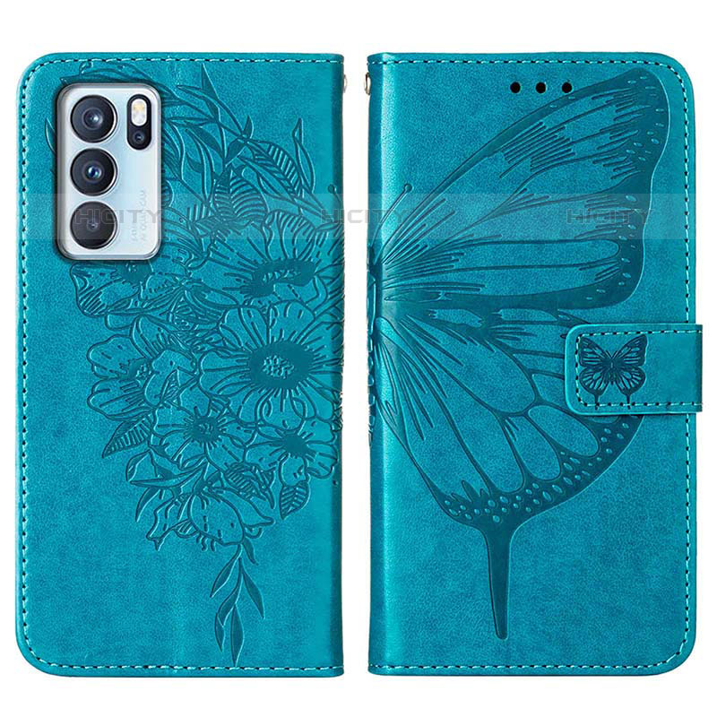 Funda de Cuero Cartera con Soporte Mariposa Carcasa Y01B para Oppo Reno6 Pro 5G India