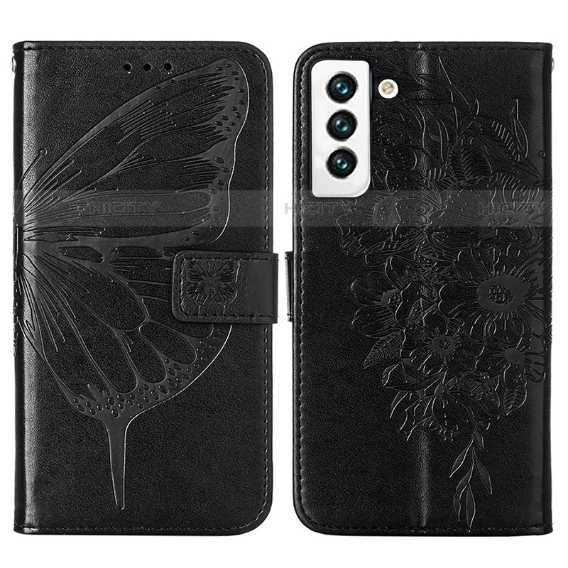 Funda de Cuero Cartera con Soporte Mariposa Carcasa Y06B para Samsung Galaxy S21 Plus 5G Negro