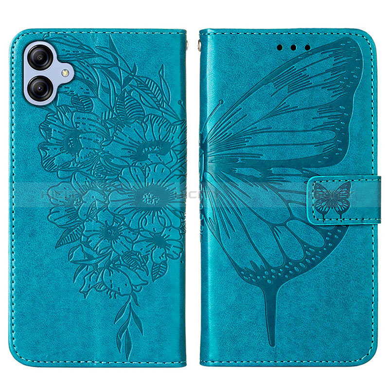 Funda de Cuero Cartera con Soporte Mariposa Carcasa YB1 para Samsung Galaxy M04 Azul