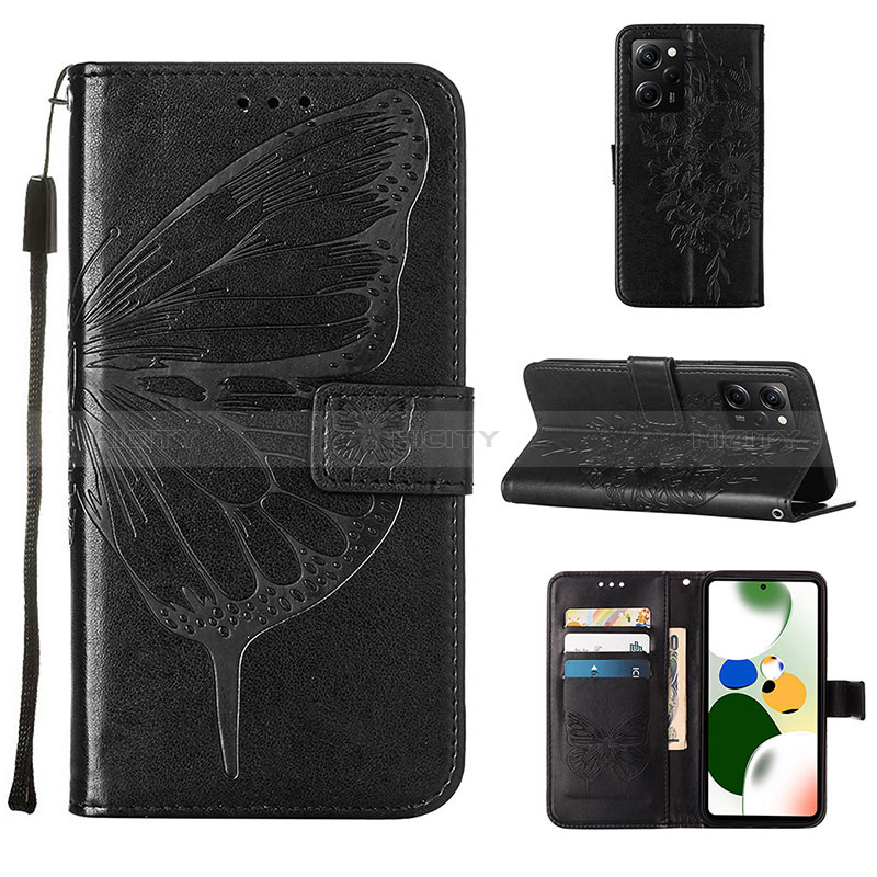 Funda de Cuero Cartera con Soporte Mariposa Carcasa YB1 para Xiaomi Poco X5 Pro 5G