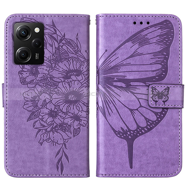 Funda de Cuero Cartera con Soporte Mariposa Carcasa YB1 para Xiaomi Poco X5 Pro 5G