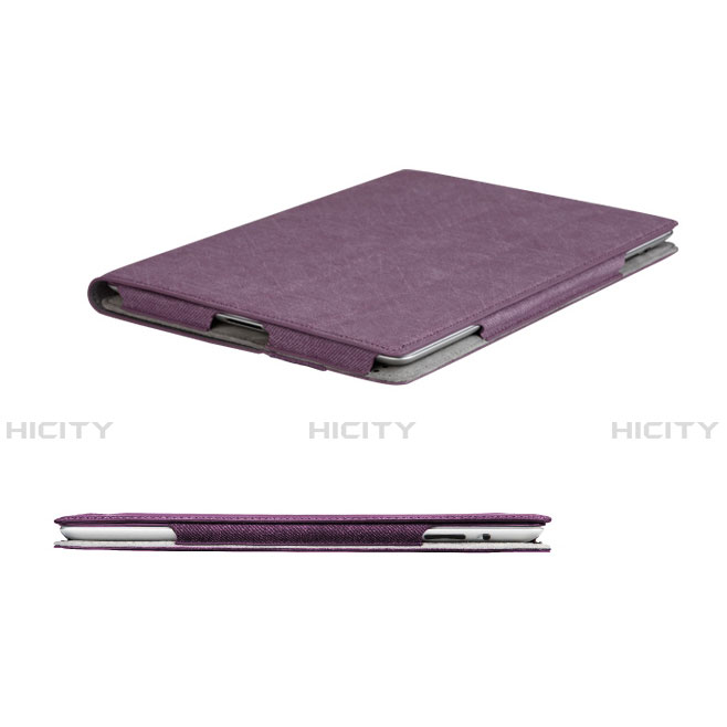 Funda de Cuero Cartera con Soporte para Apple iPad 2 Morado