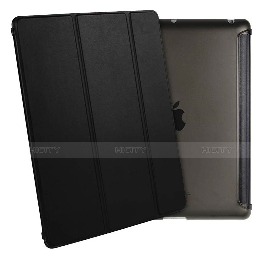 Funda de Cuero Cartera con Soporte para Apple iPad 2 Negro
