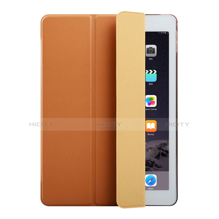 Funda de Cuero Cartera con Soporte para Apple iPad Air 2 Marron