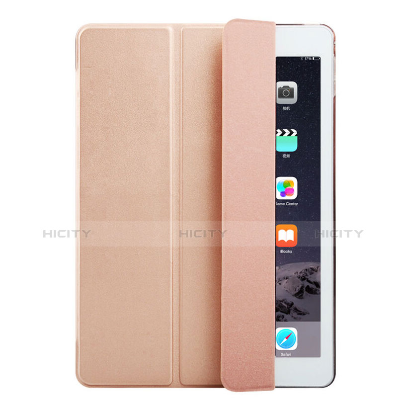 Funda de Cuero Cartera con Soporte para Apple iPad Air 2 Oro Rosa