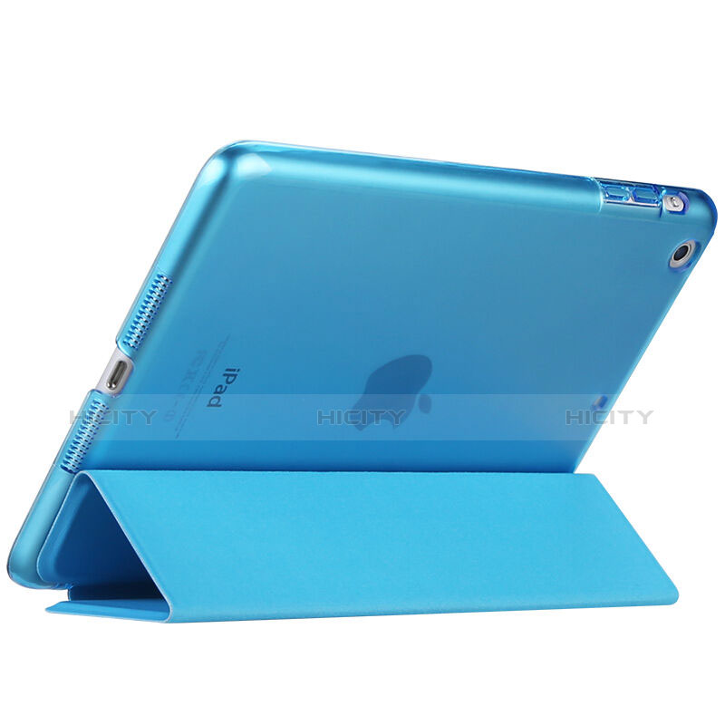 Funda de Cuero Cartera con Soporte para Apple iPad Mini 2 Azul Cielo