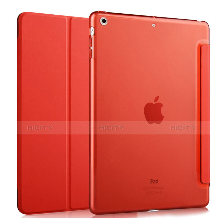 Funda de Cuero Cartera con Soporte para Apple iPad Mini 2 Rojo