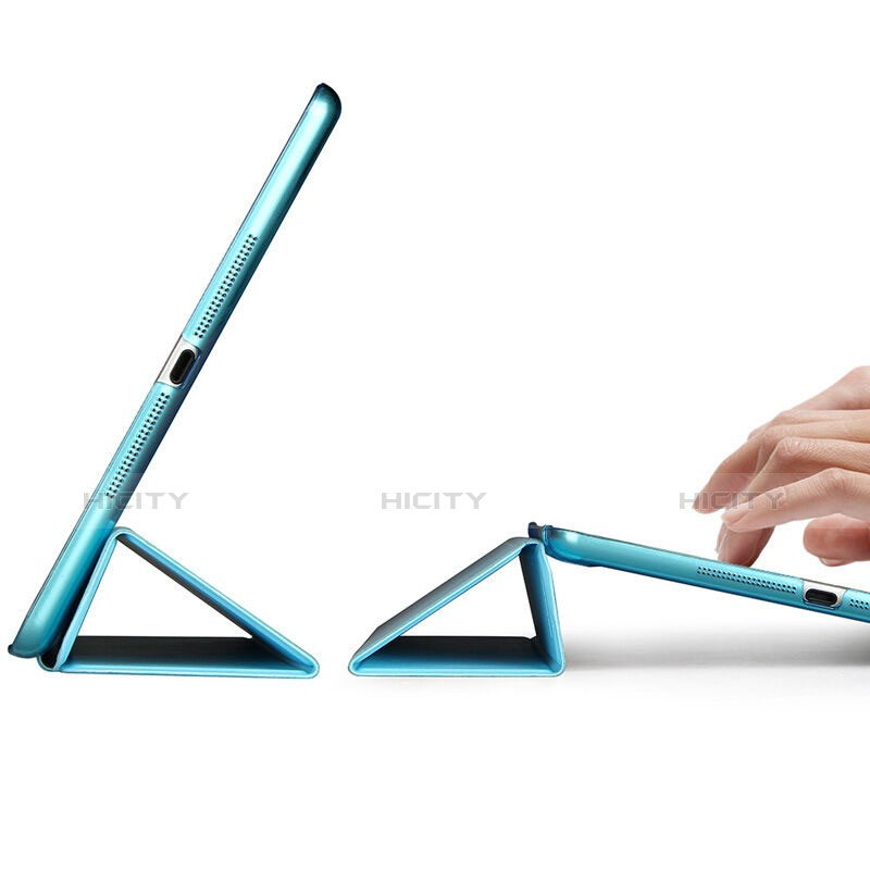 Funda de Cuero Cartera con Soporte para Apple iPad Mini 3 Azul Cielo