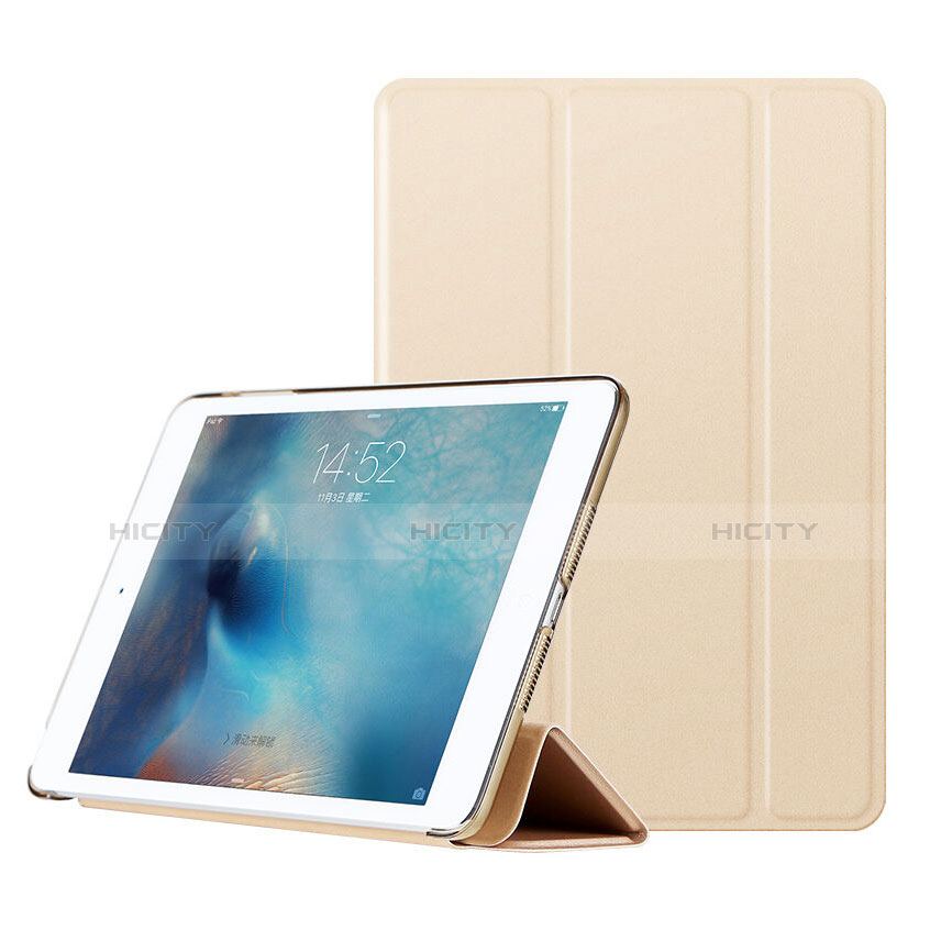 Funda de Cuero Cartera con Soporte para Apple iPad Mini 3 Oro