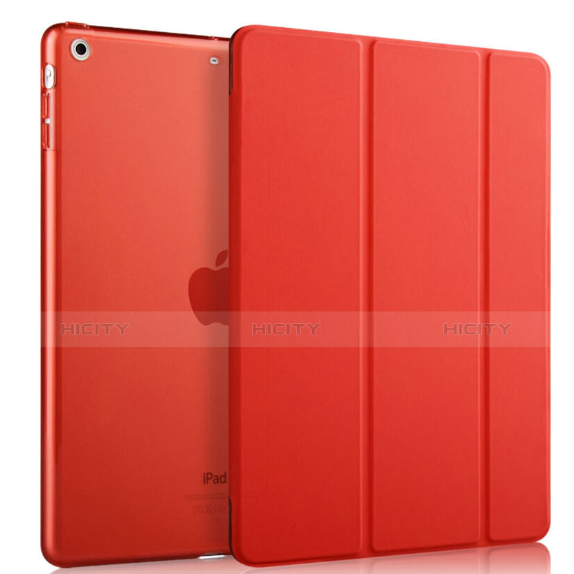 Funda de Cuero Cartera con Soporte para Apple iPad Mini 3 Rojo