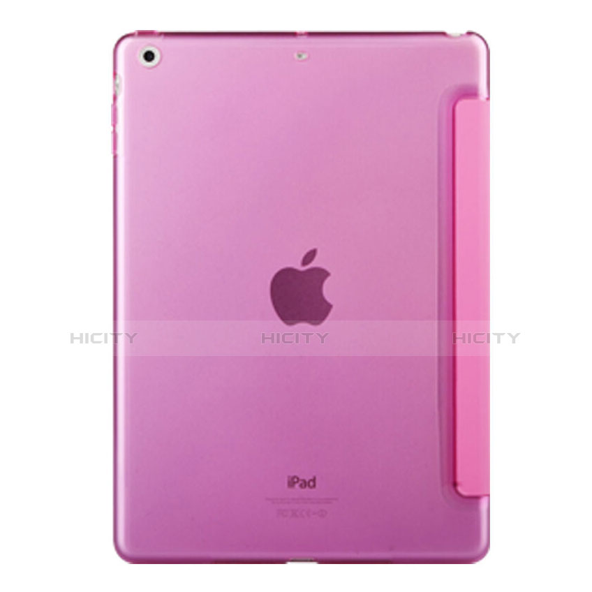 Funda de Cuero Cartera con Soporte para Apple iPad Mini 3 Rosa Roja
