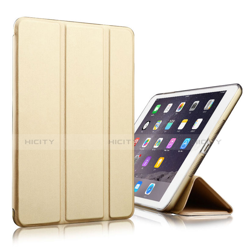 Funda de Cuero Cartera con Soporte para Apple iPad Mini 4 Oro