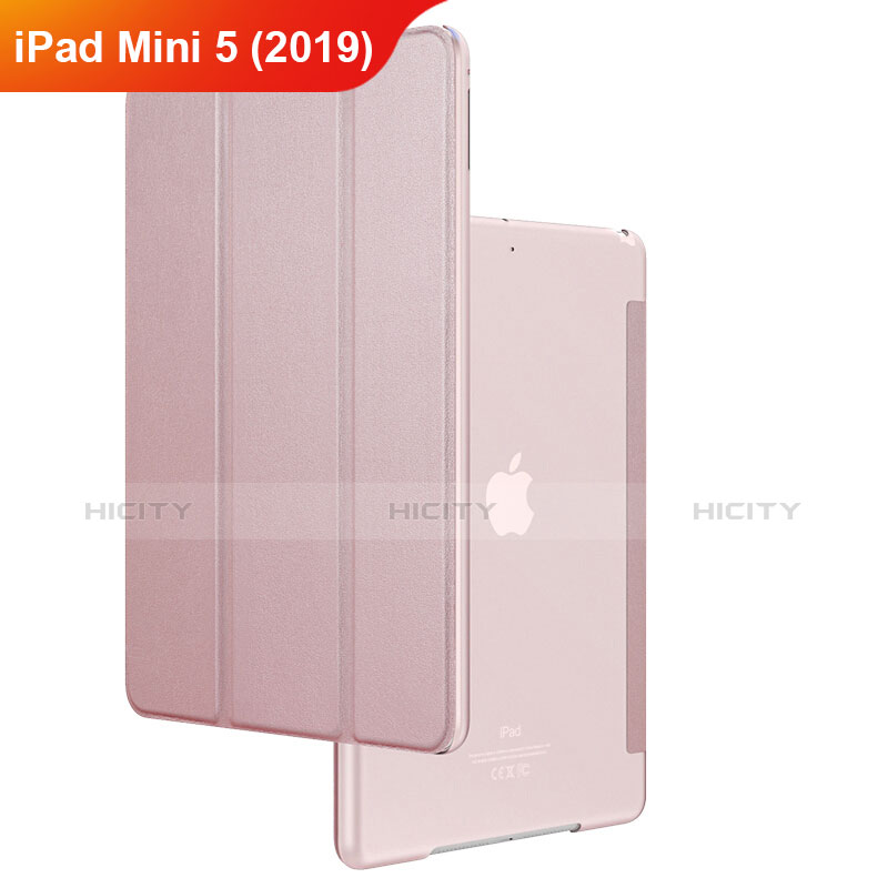 Funda de Cuero Cartera con Soporte para Apple iPad Mini 5 (2019) Oro Rosa