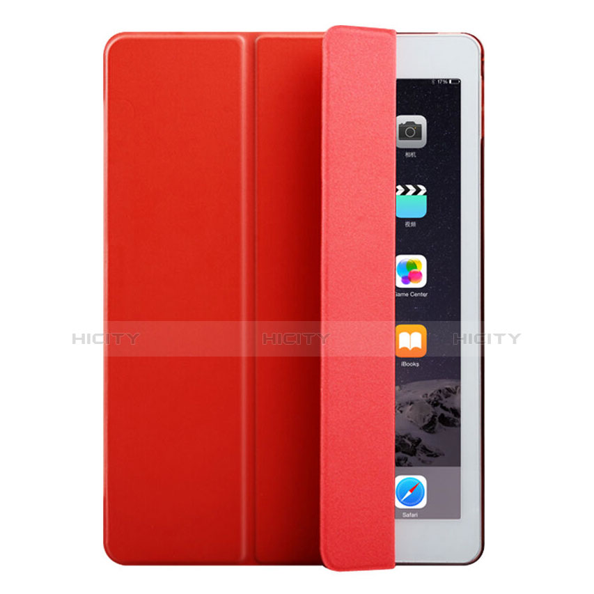 Funda de Cuero Cartera con Soporte para Apple iPad Mini Rojo