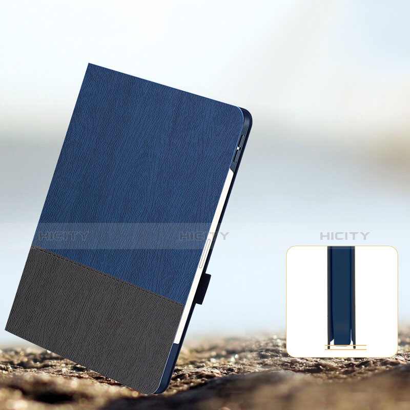 Funda de Cuero Cartera con Soporte para Apple iPad Pro 12.9 (2018) Azul y Negro