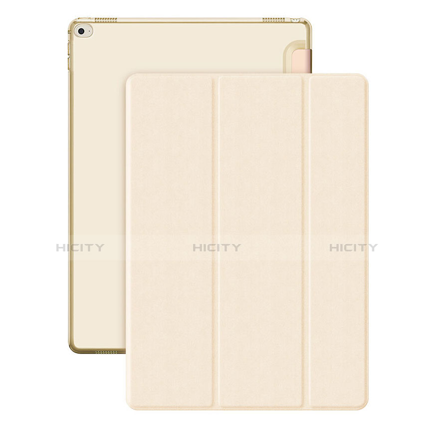 Funda de Cuero Cartera con Soporte para Apple iPad Pro 12.9 Oro