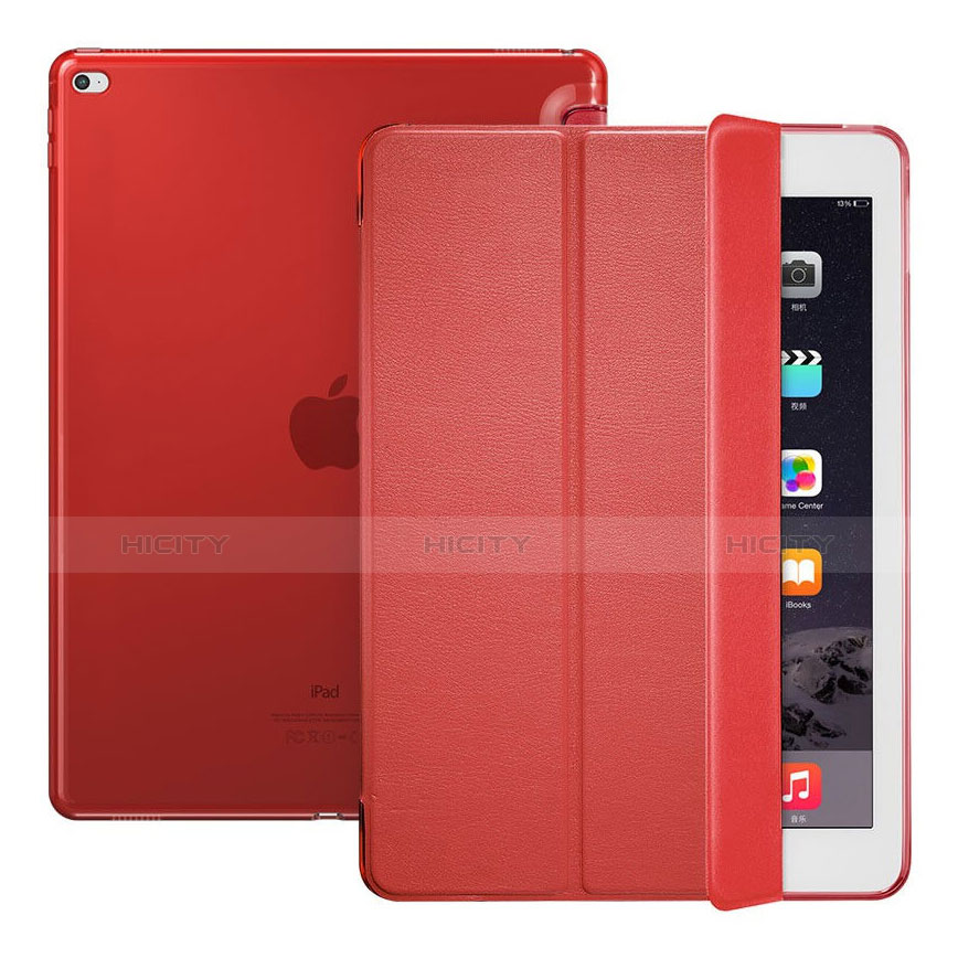 Funda de Cuero Cartera con Soporte para Apple iPad Pro 12.9 Rojo