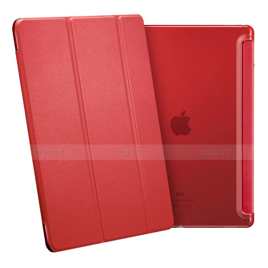 Funda de Cuero Cartera con Soporte para Apple iPad Pro 12.9 Rojo
