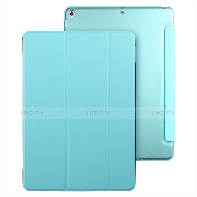 Funda de Cuero Cartera con Soporte para Apple New iPad 9.7 (2017) Azul Cielo