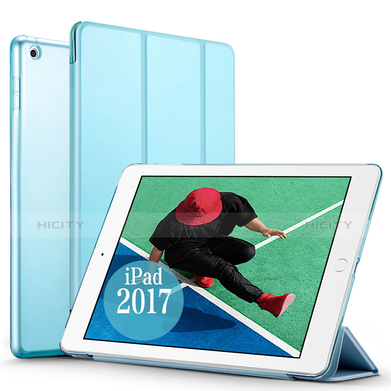 Funda de Cuero Cartera con Soporte para Apple New iPad 9.7 (2017) Azul Cielo