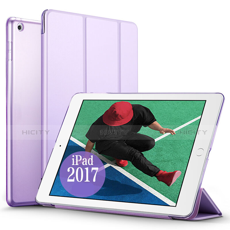 Funda de Cuero Cartera con Soporte para Apple New iPad 9.7 (2017) Morado