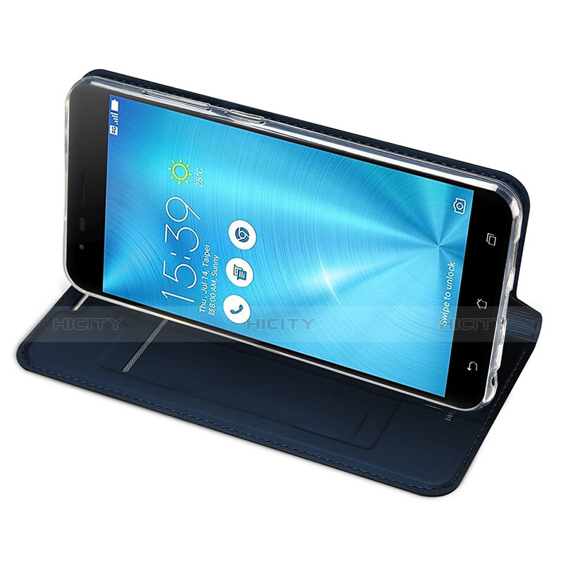 Funda de Cuero Cartera con Soporte para Asus Zenfone 3 Zoom Azul