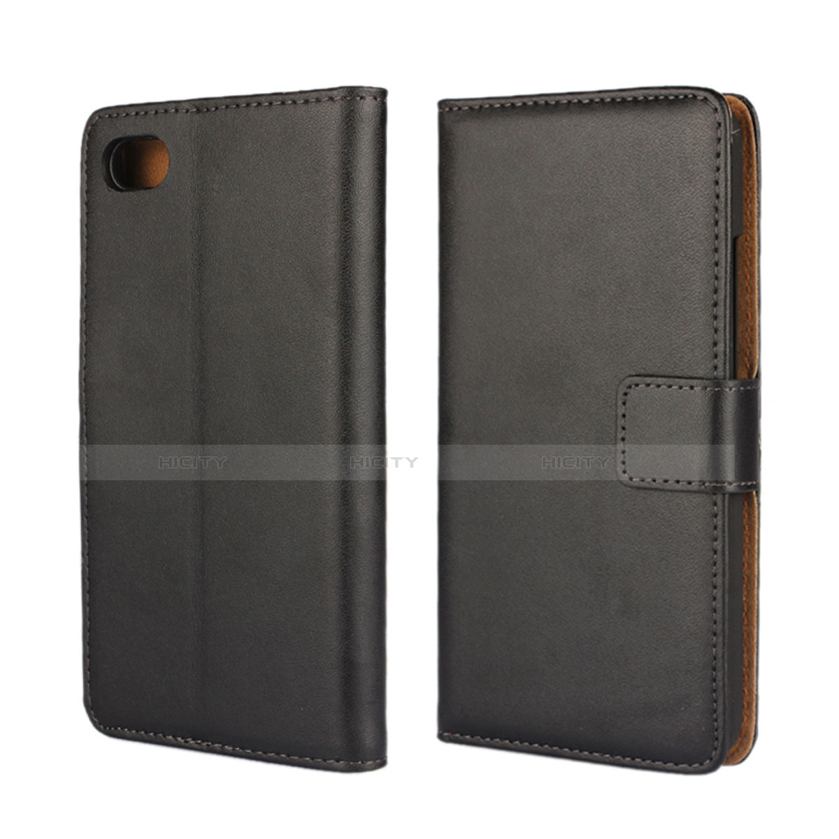 Funda de Cuero Cartera con Soporte para Blackberry Z30 Negro