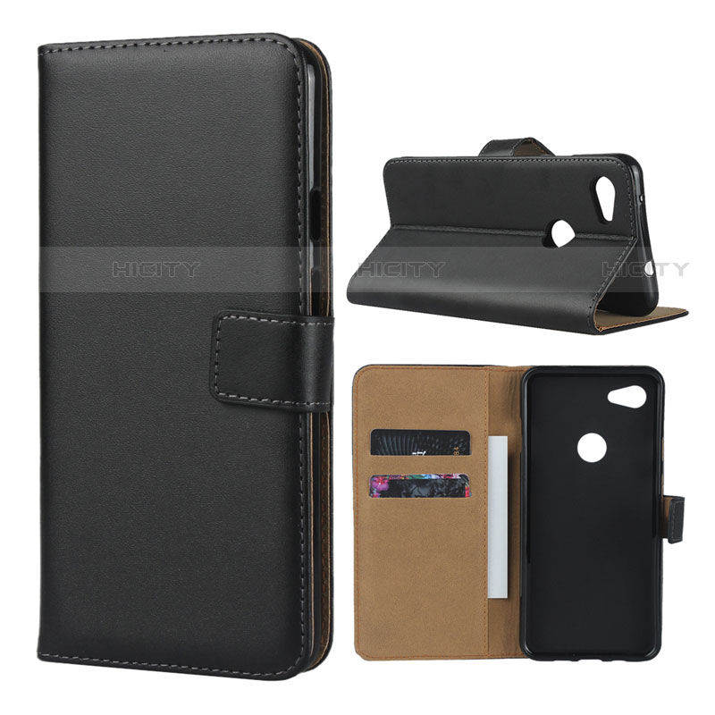 Funda de Cuero Cartera con Soporte para Google Pixel 3a XL Negro