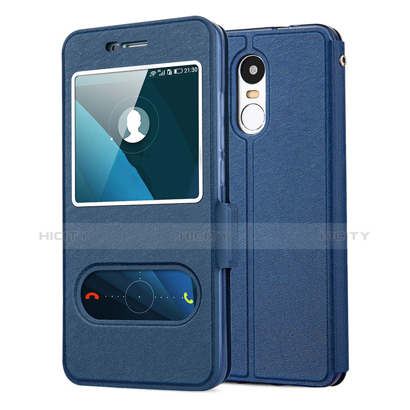 Funda de Cuero Cartera con Soporte para Huawei Enjoy 6 Azul