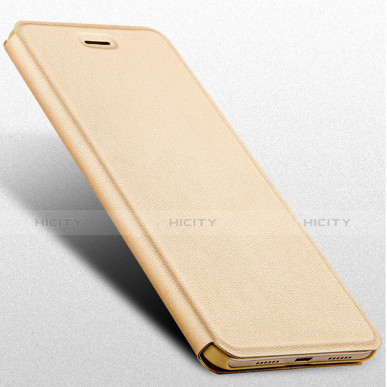 Funda de Cuero Cartera con Soporte para Huawei Enjoy 7 Oro