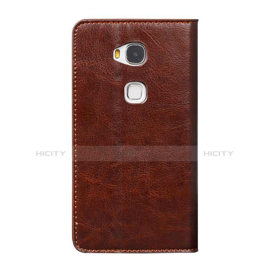 Funda de Cuero Cartera con Soporte para Huawei GR5 Marron