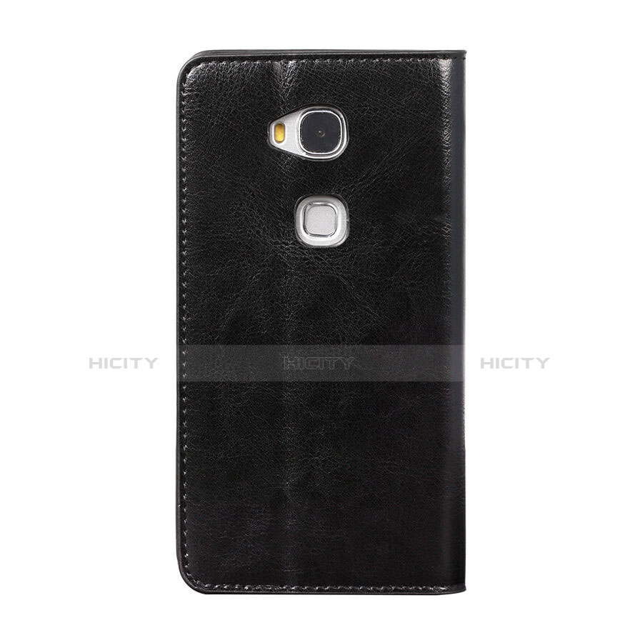 Funda de Cuero Cartera con Soporte para Huawei GR5 Negro