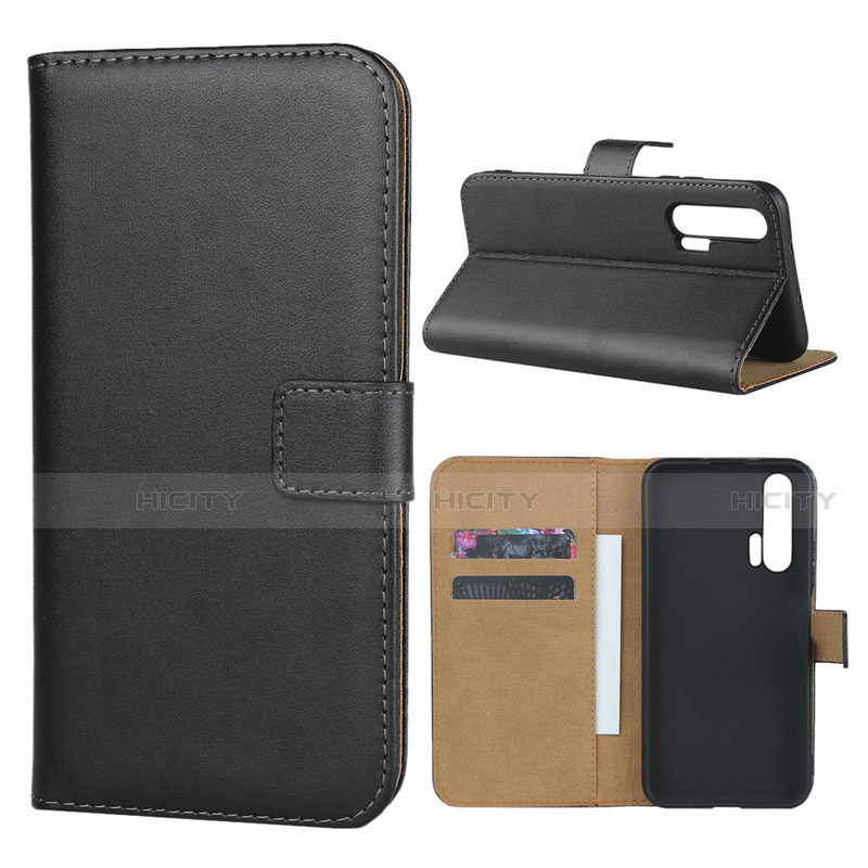 Funda de Cuero Cartera con Soporte para Huawei Honor 20 Pro Negro