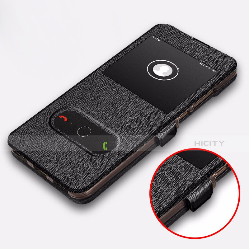 Funda de Cuero Cartera con Soporte para Huawei Honor 8A Negro