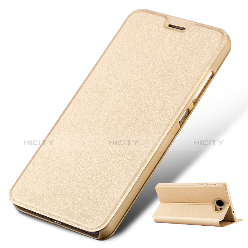 Funda de Cuero Cartera con Soporte para Huawei Honor Play 5 Oro