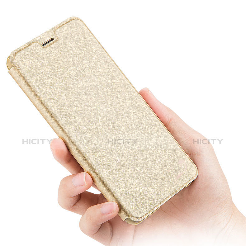 Funda de Cuero Cartera con Soporte para Huawei Honor Play 5 Oro