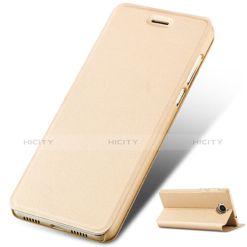 Funda de Cuero Cartera con Soporte para Huawei Honor Play 6 Oro