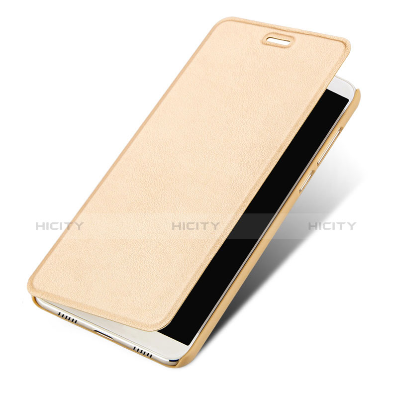 Funda de Cuero Cartera con Soporte para Huawei Honor Play 6 Oro