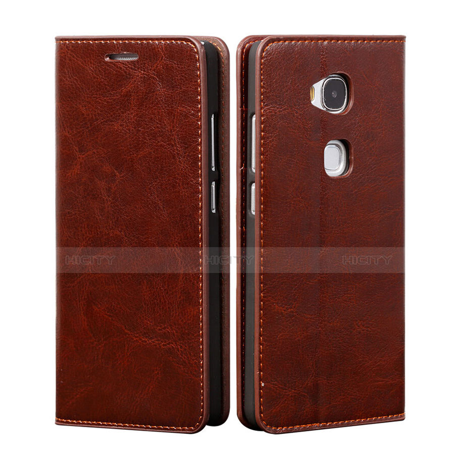 Funda de Cuero Cartera con Soporte para Huawei Honor X5 Marron