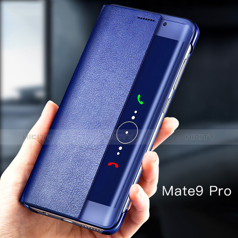 Funda de Cuero Cartera con Soporte para Huawei Mate 9 Pro Azul