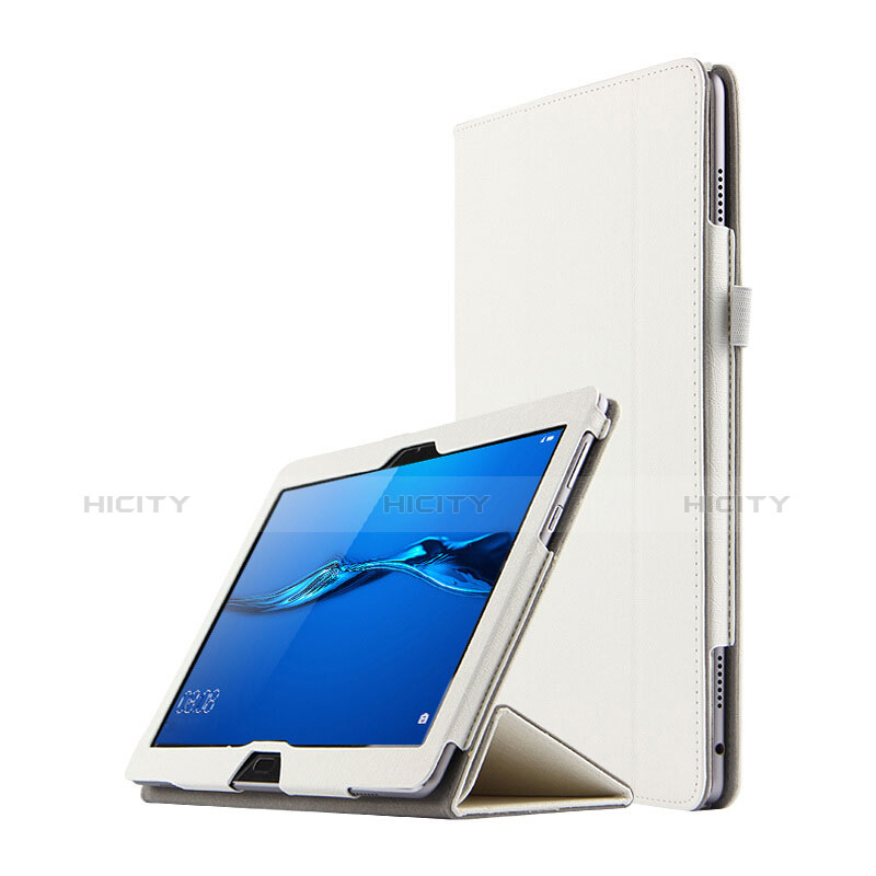 Funda de Cuero Cartera con Soporte para Huawei MediaPad M3 Lite 10.1 BAH-W09 Blanco