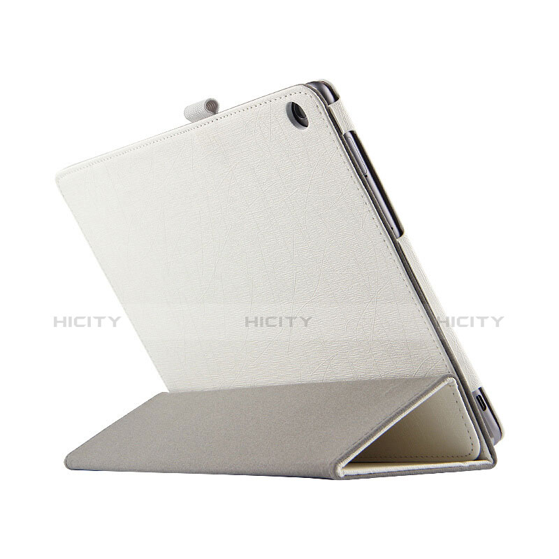 Funda de Cuero Cartera con Soporte para Huawei MediaPad M3 Lite 10.1 BAH-W09 Blanco